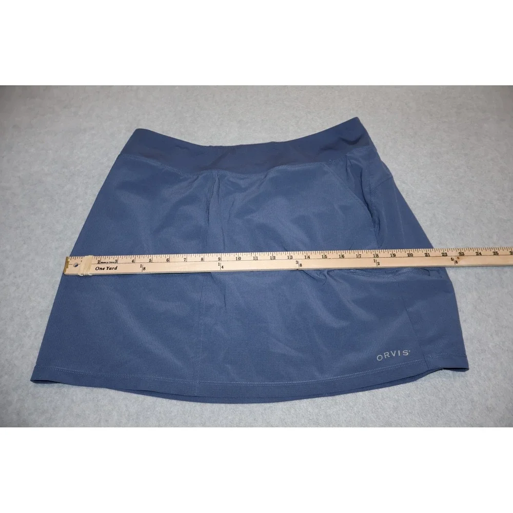 Orvis Lined Skort Skirt Shorts Women Large Blue Active Outdoor Hiking Athletic